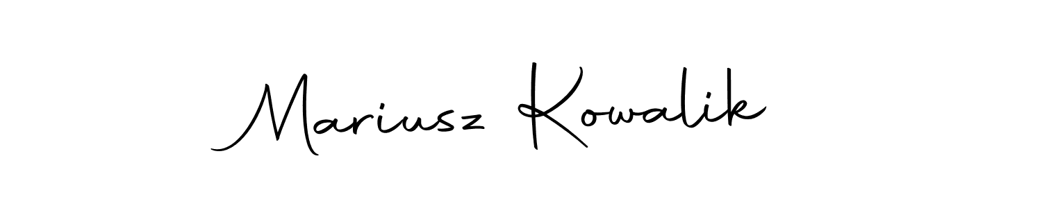 How to make Mariusz Kowalik name signature. Use Autography-DOLnW style for creating short signs online. This is the latest handwritten sign. Mariusz Kowalik signature style 10 images and pictures png