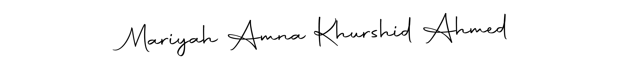You should practise on your own different ways (Autography-DOLnW) to write your name (Mariyah Amna Khurshid Ahmed) in signature. don't let someone else do it for you. Mariyah Amna Khurshid Ahmed signature style 10 images and pictures png