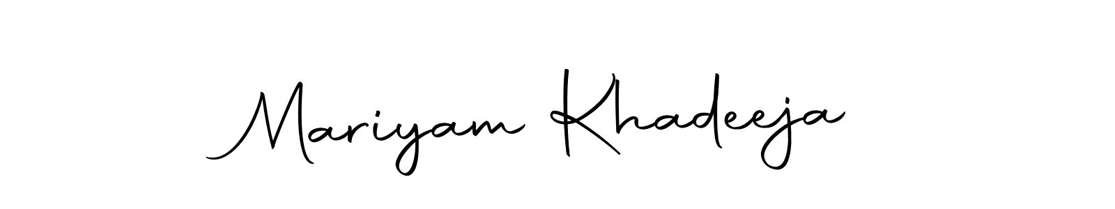 How to make Mariyam Khadeeja name signature. Use Autography-DOLnW style for creating short signs online. This is the latest handwritten sign. Mariyam Khadeeja signature style 10 images and pictures png