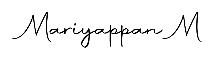 A stylish, flowing autograph style designed for name Mariyappan M using Autography-DOLnW typography. Perfect for digital creative projects. Mariyappan M signature style 10 images and pictures png