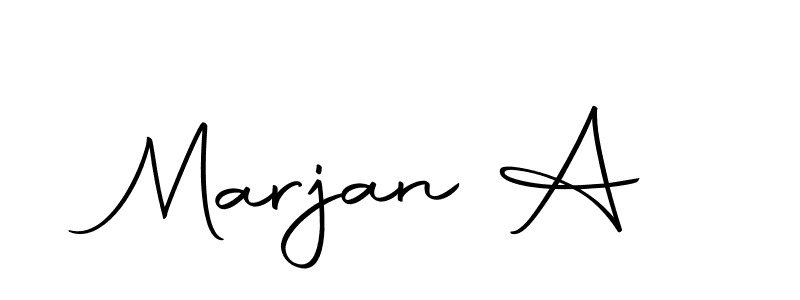 Make a beautiful signature design for name Marjan A. With this signature (Autography-DOLnW) style, you can create a handwritten signature for free. Marjan A signature style 10 images and pictures png