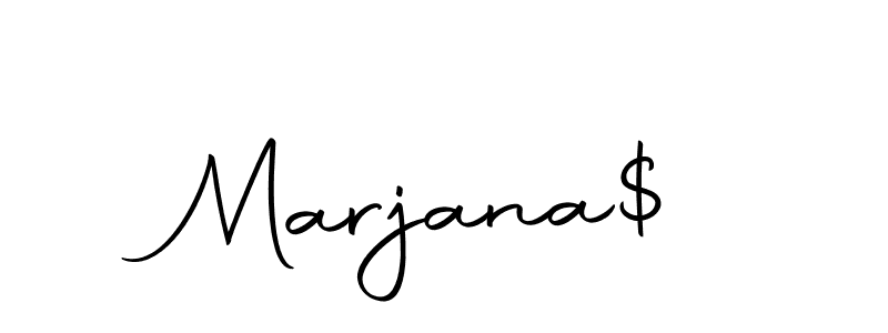 Create a beautiful signature design for name Marjana$. With this signature (Autography-DOLnW) fonts, you can make a handwritten signature for free. Marjana$ signature style 10 images and pictures png