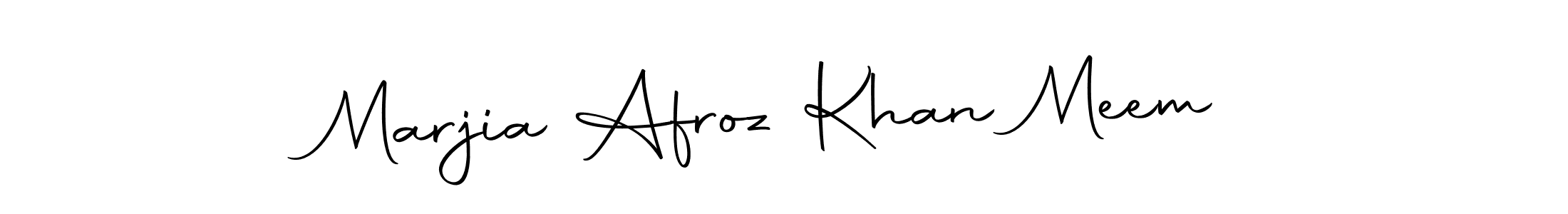 Create a beautiful signature design for name Marjia Afroz Khan Meem. With this signature (Autography-DOLnW) fonts, you can make a handwritten signature for free. Marjia Afroz Khan Meem signature style 10 images and pictures png