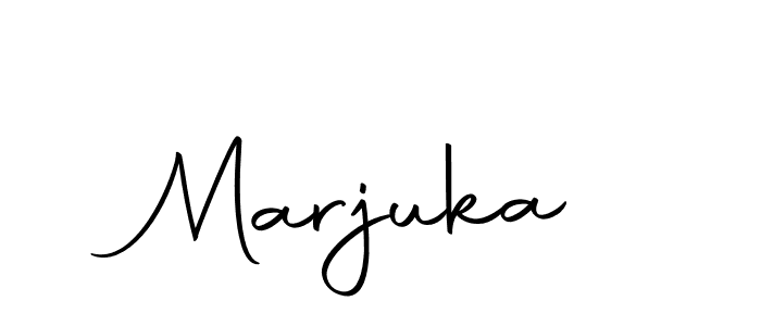 How to make Marjuka name signature. Use Autography-DOLnW style for creating short signs online. This is the latest handwritten sign. Marjuka signature style 10 images and pictures png