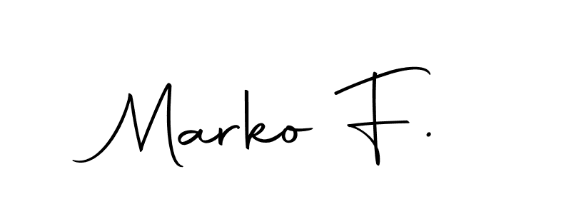 Use a signature maker to create a handwritten signature online. With this signature software, you can design (Autography-DOLnW) your own signature for name Marko F.. Marko F. signature style 10 images and pictures png