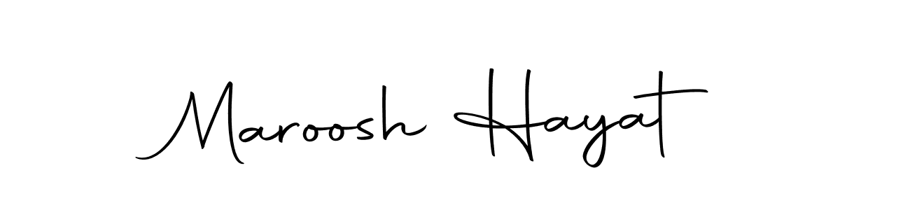 The best way (Autography-DOLnW) to make a short signature is to pick only two or three words in your name. The name Maroosh Hayat include a total of six letters. For converting this name. Maroosh Hayat signature style 10 images and pictures png