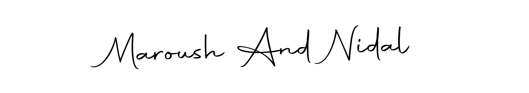 Design your own signature with our free online signature maker. With this signature software, you can create a handwritten (Autography-DOLnW) signature for name Maroush And Nidal. Maroush And Nidal signature style 10 images and pictures png