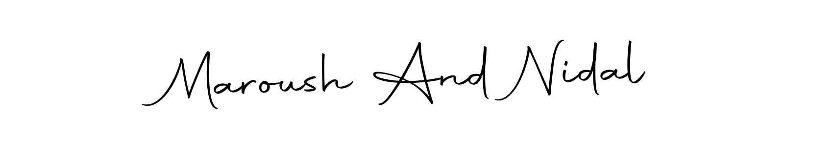 Design your own signature with our free online signature maker. With this signature software, you can create a handwritten (Autography-DOLnW) signature for name Maroush And Nidal. Maroush And Nidal signature style 10 images and pictures png