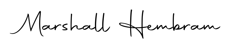 Create an unforgettable impression when signing with Marshall Hembram name styled in Autography-DOLnW typography. 100% free online generator. Marshall Hembram signature style 10 images and pictures png