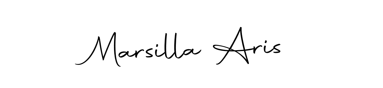 How to make Marsilla Aris name signature. Use Autography-DOLnW style for creating short signs online. This is the latest handwritten sign. Marsilla Aris signature style 10 images and pictures png