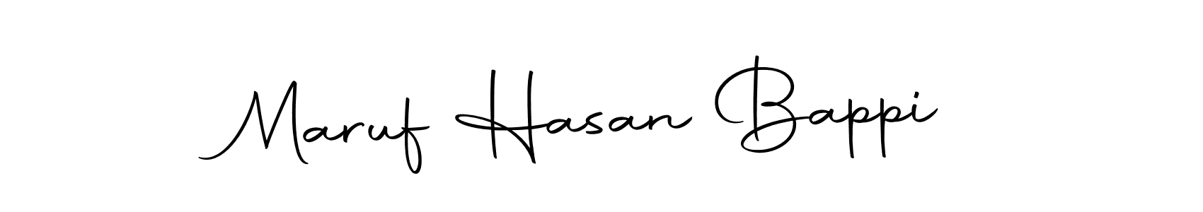 How to make Maruf Hasan Bappi name signature. Use Autography-DOLnW style for creating short signs online. This is the latest handwritten sign. Maruf Hasan Bappi signature style 10 images and pictures png