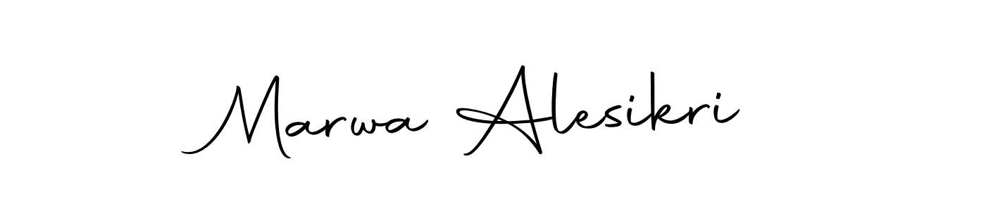 How to make Marwa Alesikri name signature. Use Autography-DOLnW style for creating short signs online. This is the latest handwritten sign. Marwa Alesikri signature style 10 images and pictures png