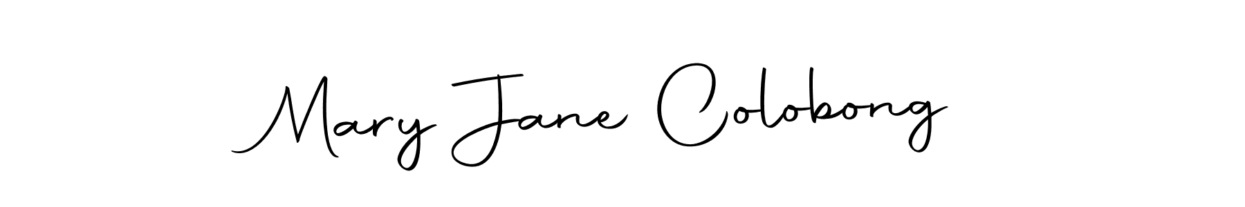 Design your own signature with our free online signature maker. With this signature software, you can create a handwritten (Autography-DOLnW) signature for name Mary Jane Colobong. Mary Jane Colobong signature style 10 images and pictures png