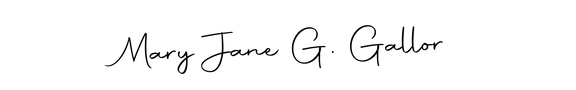 Design your own signature with our free online signature maker. With this signature software, you can create a handwritten (Autography-DOLnW) signature for name Mary Jane G. Gallor. Mary Jane G. Gallor signature style 10 images and pictures png