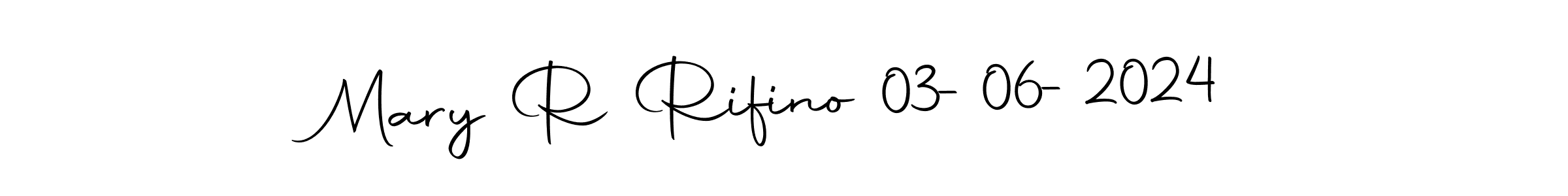 The best way (Autography-DOLnW) to make a short signature is to pick only two or three words in your name. The name Mary R Rifino 03-06-2024 include a total of six letters. For converting this name. Mary R Rifino 03-06-2024 signature style 10 images and pictures png