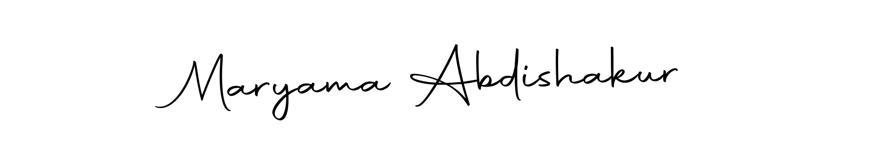 Create a beautiful signature design for name Maryama Abdishakur. With this signature (Autography-DOLnW) fonts, you can make a handwritten signature for free. Maryama Abdishakur signature style 10 images and pictures png