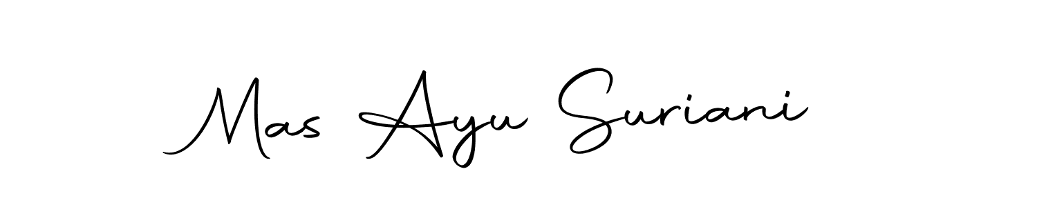 Use a signature maker to create a handwritten signature online. With this signature software, you can design (Autography-DOLnW) your own signature for name Mas Ayu Suriani. Mas Ayu Suriani signature style 10 images and pictures png