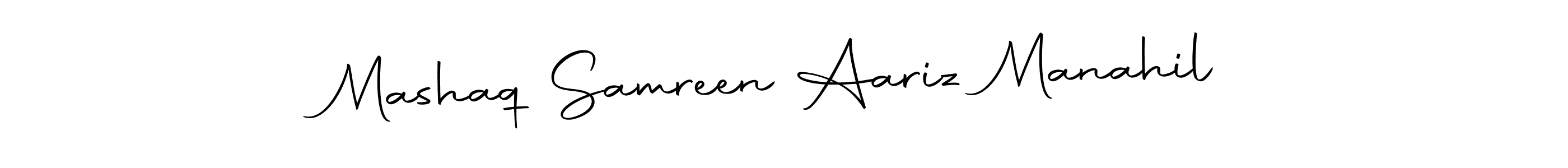 It looks lik you need a new signature style for name Mashaq Samreen Aariz Manahil. Design unique handwritten (Autography-DOLnW) signature with our free signature maker in just a few clicks. Mashaq Samreen Aariz Manahil signature style 10 images and pictures png