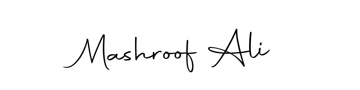 Similarly Autography-DOLnW is the best handwritten signature design. Signature creator online .You can use it as an online autograph creator for name Mashroof Ali. Mashroof Ali signature style 10 images and pictures png