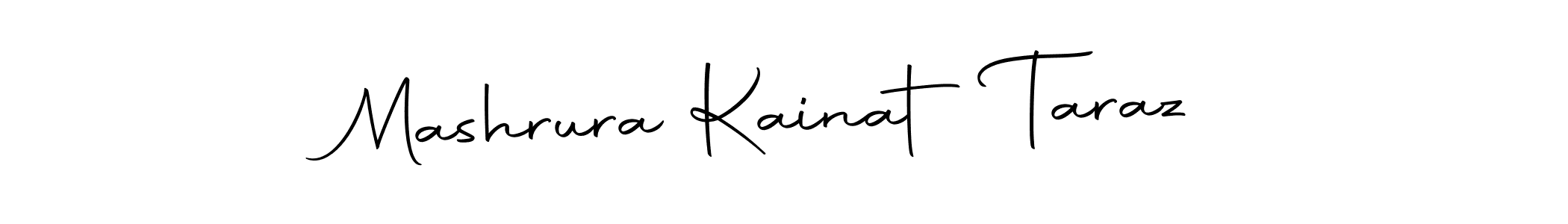 How to make Mashrura Kainat Taraz name signature. Use Autography-DOLnW style for creating short signs online. This is the latest handwritten sign. Mashrura Kainat Taraz signature style 10 images and pictures png