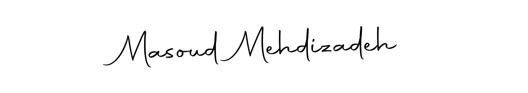 How to make Masoud Mehdizadeh name signature. Use Autography-DOLnW style for creating short signs online. This is the latest handwritten sign. Masoud Mehdizadeh signature style 10 images and pictures png