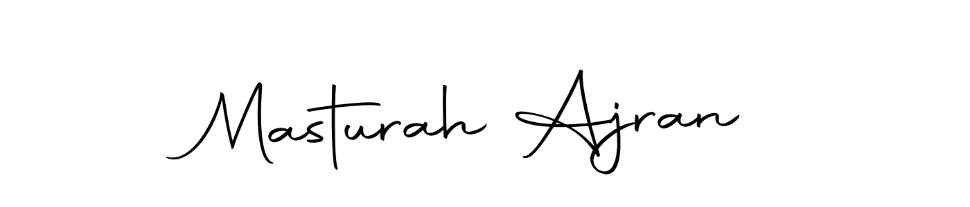 Create a beautiful signature design for name Masturah Ajran. With this signature (Autography-DOLnW) fonts, you can make a handwritten signature for free. Masturah Ajran signature style 10 images and pictures png