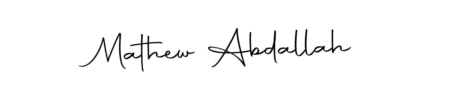 Make a beautiful signature design for name Mathew Abdallah. With this signature (Autography-DOLnW) style, you can create a handwritten signature for free. Mathew Abdallah signature style 10 images and pictures png