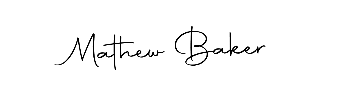 Create a beautiful signature design for name Mathew Baker. With this signature (Autography-DOLnW) fonts, you can make a handwritten signature for free. Mathew Baker signature style 10 images and pictures png