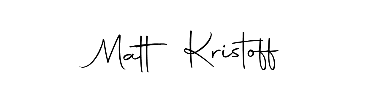 How to make Matt Kristoff name signature. Use Autography-DOLnW style for creating short signs online. This is the latest handwritten sign. Matt Kristoff signature style 10 images and pictures png