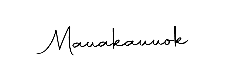 Make a beautiful signature design for name Mauakauuok. With this signature (Autography-DOLnW) style, you can create a handwritten signature for free. Mauakauuok signature style 10 images and pictures png