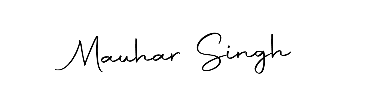 How to make Mauhar Singh name signature. Use Autography-DOLnW style for creating short signs online. This is the latest handwritten sign. Mauhar Singh signature style 10 images and pictures png