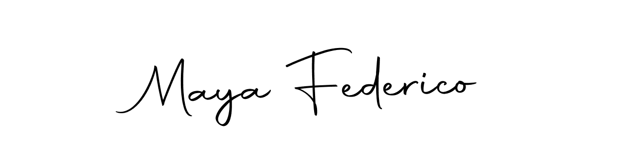 How to make Maya Federico name signature. Use Autography-DOLnW style for creating short signs online. This is the latest handwritten sign. Maya Federico signature style 10 images and pictures png