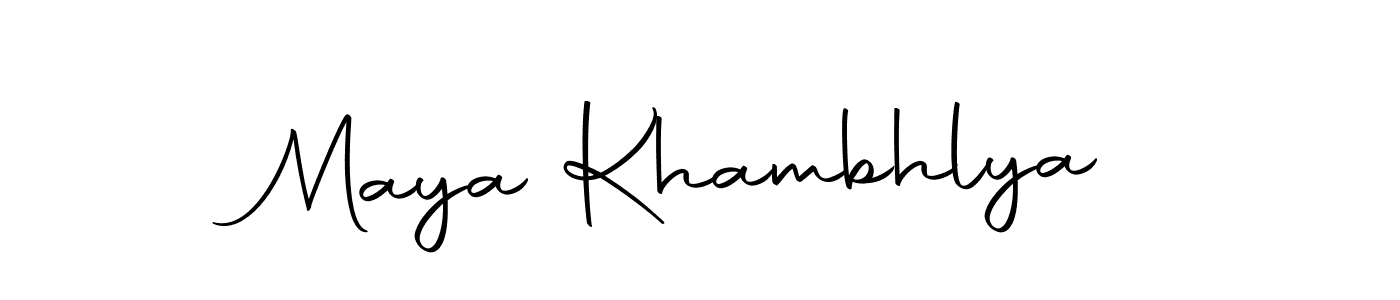 Create a beautiful signature design for name Maya Khambhlya. With this signature (Autography-DOLnW) fonts, you can make a handwritten signature for free. Maya Khambhlya signature style 10 images and pictures png