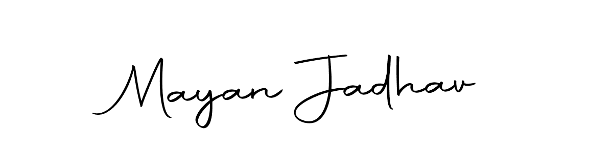 Use a signature maker to create a handwritten signature online. With this signature software, you can design (Autography-DOLnW) your own signature for name Mayan Jadhav. Mayan Jadhav signature style 10 images and pictures png