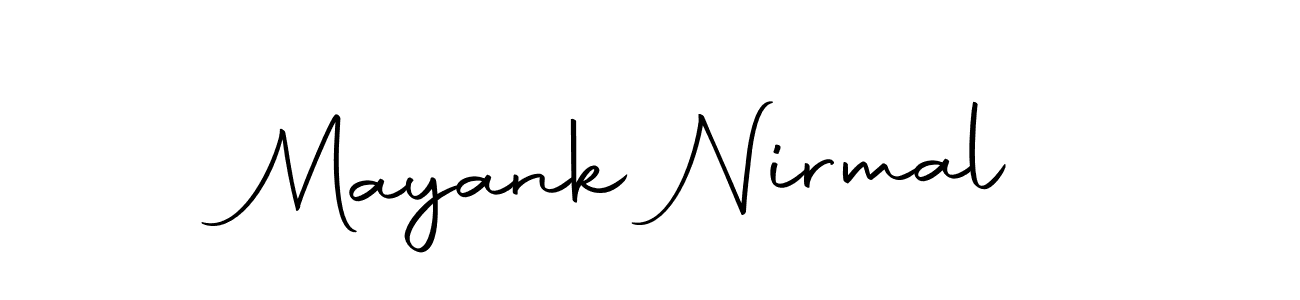 How to make Mayank Nirmal name signature. Use Autography-DOLnW style for creating short signs online. This is the latest handwritten sign. Mayank Nirmal signature style 10 images and pictures png