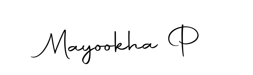 Make a beautiful signature design for name Mayookha P. With this signature (Autography-DOLnW) style, you can create a handwritten signature for free. Mayookha P signature style 10 images and pictures png