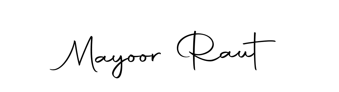 How to make Mayoor Raut name signature. Use Autography-DOLnW style for creating short signs online. This is the latest handwritten sign. Mayoor Raut signature style 10 images and pictures png