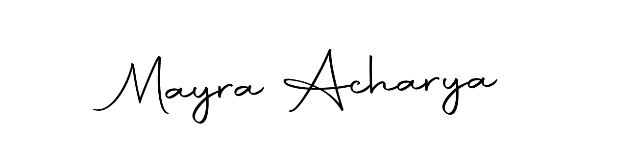 Create a beautiful signature design for name Mayra Acharya. With this signature (Autography-DOLnW) fonts, you can make a handwritten signature for free. Mayra Acharya signature style 10 images and pictures png