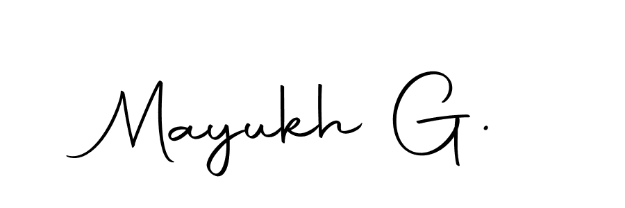 Use a signature maker to create a handwritten signature online. With this signature software, you can design (Autography-DOLnW) your own signature for name Mayukh G.. Mayukh G. signature style 10 images and pictures png