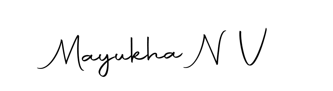 Make a beautiful signature design for name Mayukha N V. With this signature (Autography-DOLnW) style, you can create a handwritten signature for free. Mayukha N V signature style 10 images and pictures png