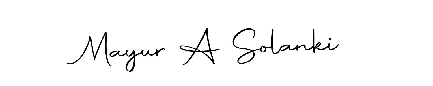 How to make Mayur A Solanki name signature. Use Autography-DOLnW style for creating short signs online. This is the latest handwritten sign. Mayur A Solanki signature style 10 images and pictures png
