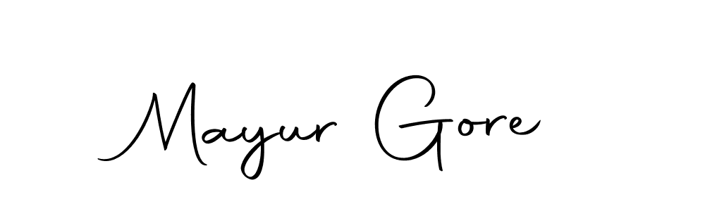 How to make Mayur Gore name signature. Use Autography-DOLnW style for creating short signs online. This is the latest handwritten sign. Mayur Gore signature style 10 images and pictures png