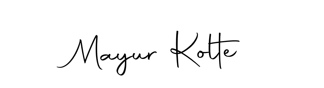 How to make Mayur Kolte name signature. Use Autography-DOLnW style for creating short signs online. This is the latest handwritten sign. Mayur Kolte signature style 10 images and pictures png