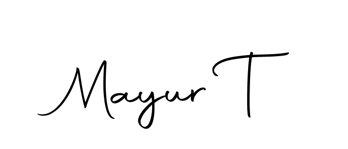 Use a signature maker to create a handwritten signature online. With this signature software, you can design (Autography-DOLnW) your own signature for name Mayur T. Mayur T signature style 10 images and pictures png