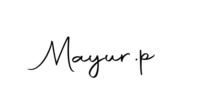 The best way (Autography-DOLnW) to make a short signature is to pick only two or three words in your name. The name Mayur.p include a total of six letters. For converting this name. Mayur.p signature style 10 images and pictures png