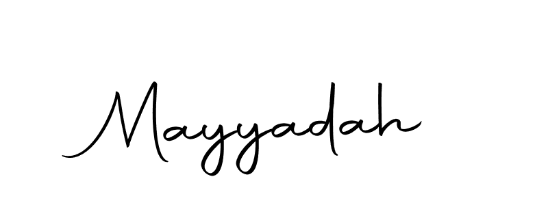Design your own signature with our free online signature maker. With this signature software, you can create a handwritten (Autography-DOLnW) signature for name Mayyadah. Mayyadah signature style 10 images and pictures png
