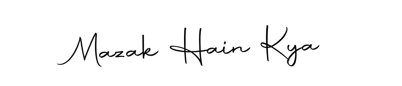 How to make Mazak Hain Kya name signature. Use Autography-DOLnW style for creating short signs online. This is the latest handwritten sign. Mazak Hain Kya signature style 10 images and pictures png