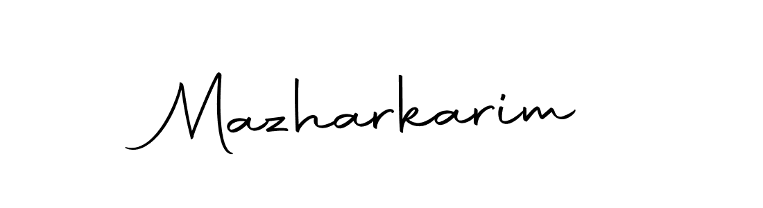 Use a signature maker to create a handwritten signature online. With this signature software, you can design (Autography-DOLnW) your own signature for name Mazharkarim. Mazharkarim signature style 10 images and pictures png