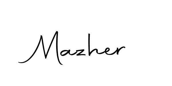 You should practise on your own different ways (Autography-DOLnW) to write your name (Mazher) in signature. don't let someone else do it for you. Mazher signature style 10 images and pictures png