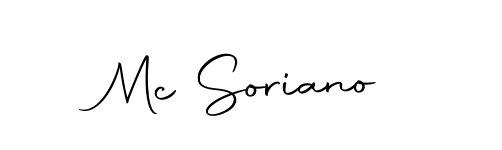 Create a beautiful signature design for name Mc Soriano. With this signature (Autography-DOLnW) fonts, you can make a handwritten signature for free. Mc Soriano signature style 10 images and pictures png